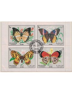 SHARJAH 1972 Fauna, farfalle 4v us