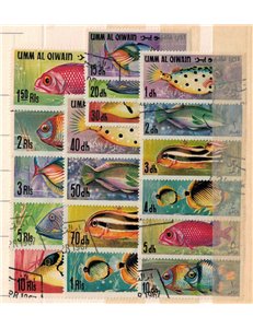UMM AL QIWAIN 1967 Marine fauna, fish 18v us