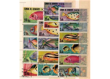 UMM AL QIWAIN 1967 Fauna marina, pesci 18v us