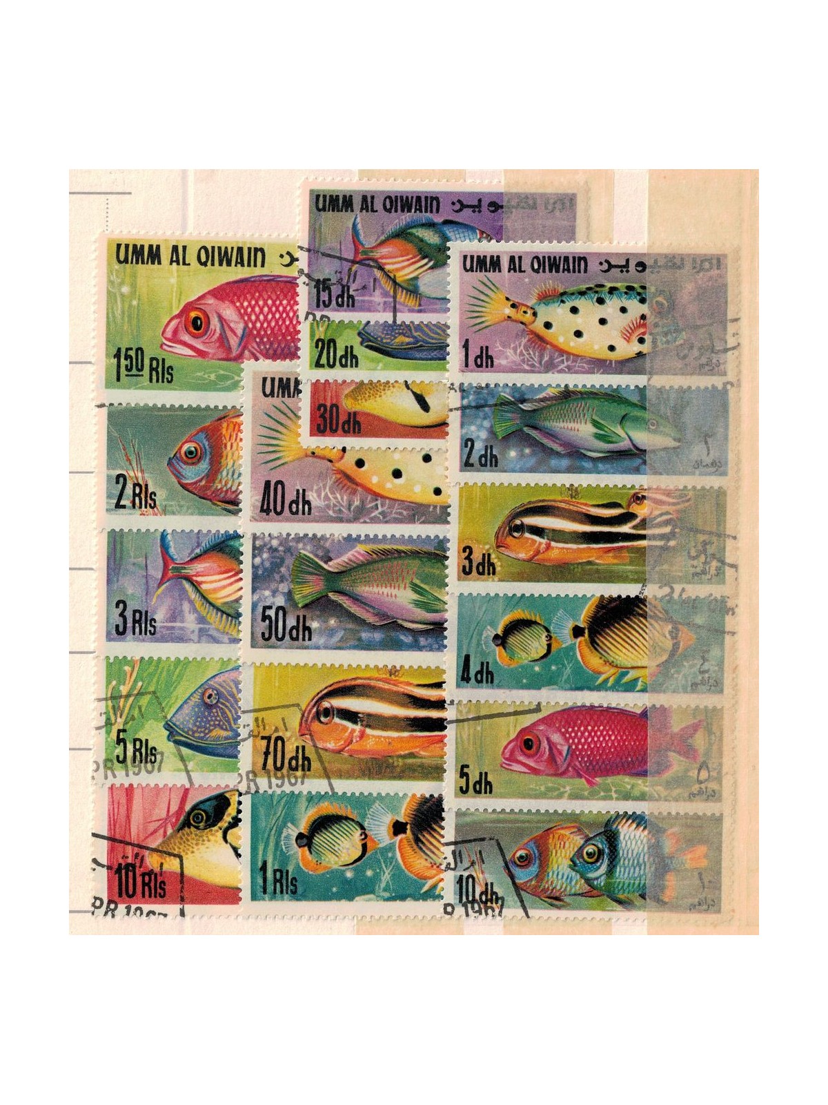 UMM AL QIWAIN 1967 Marine fauna, fish 18v us