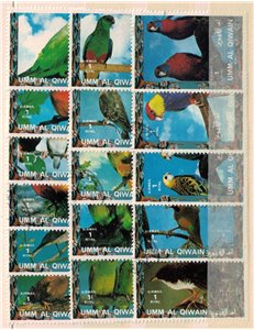 UMM AL QIWAIN 1972 Fauna, birds 16v us