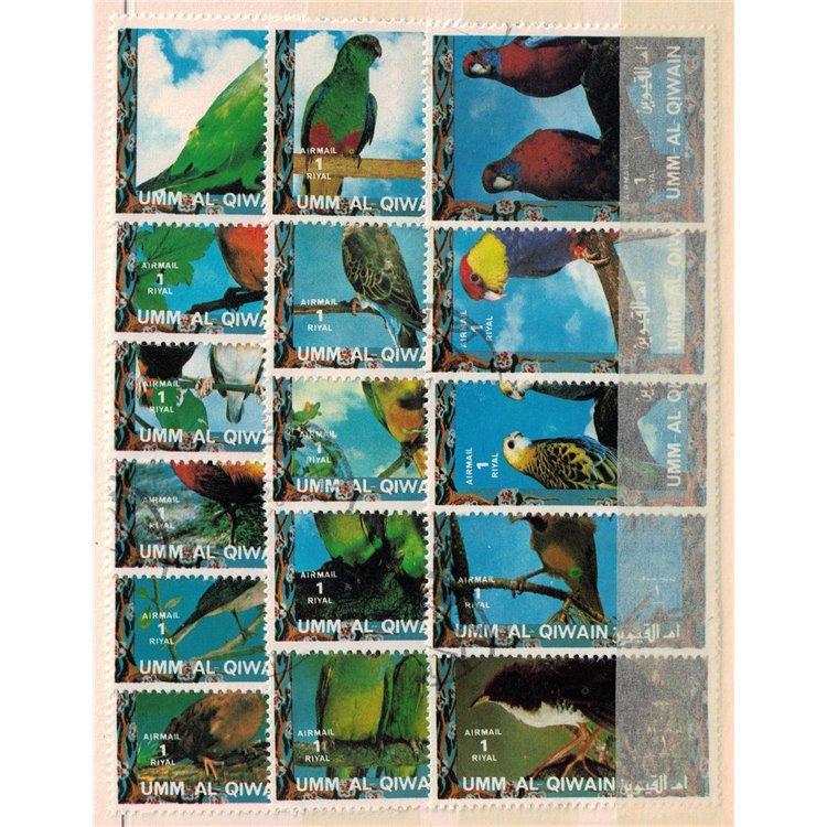 UMM AL QIWAIN 1972 Fauna, uccelli 16v us