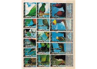 UMM AL QIWAIN 1972 Fauna, birds 16v us