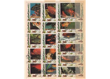 UMM AL QIWAIN 1972 Marine fauna, tropical fish 16v us
