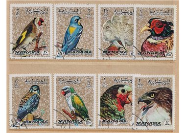 MANAMA 1972 Fauna, birds 8v us