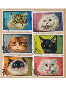 MANAMA 1971 Fauna, cats 6v us