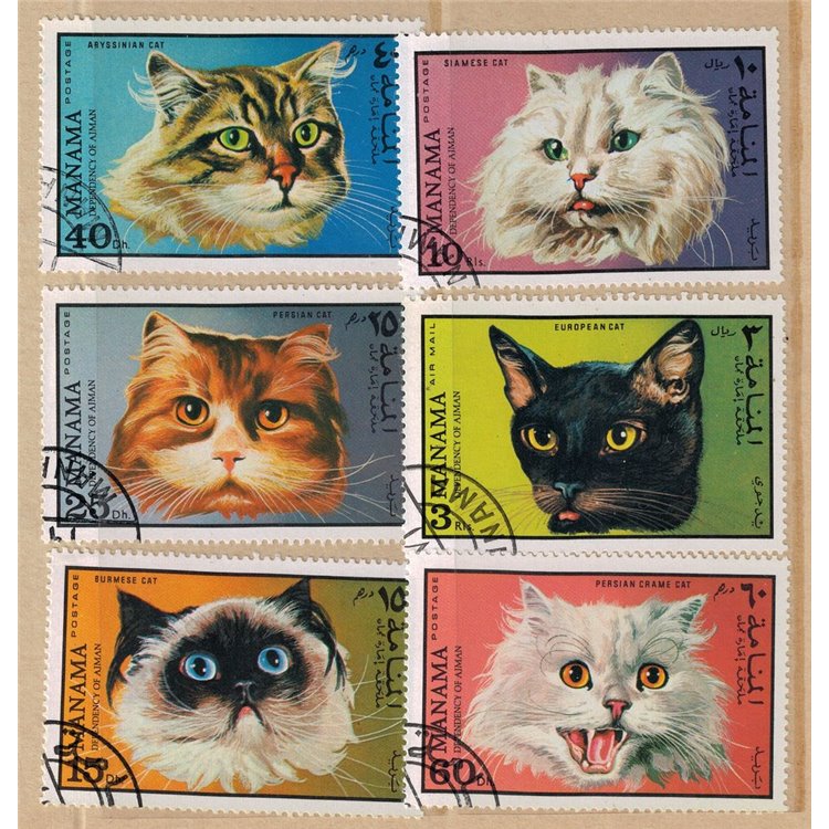 MANAMA 1971 Fauna, gatti 6v us