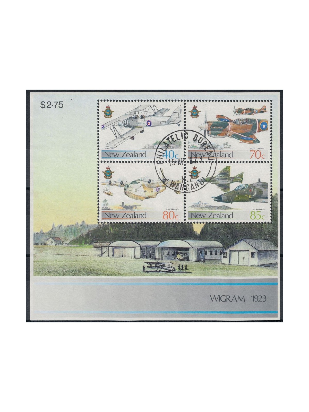 NEW ZEALAND 1987 Centenary Royal Air Force 1 s/s us