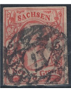 GERMANY SAXONY 1856 Effigy of John I, 5 n red us