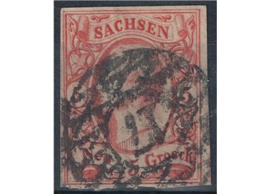 GERMANY SAXONY 1856 Effigy of John I, 5 n red us