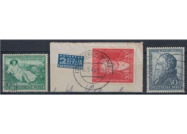 GERMANY TWO-ZONE 1949 Goethe Bicentenary 3v us (2)