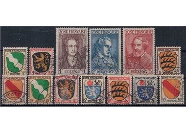 GERMANY (FRENCH WEST) 1945 Coats of Arms and Effigies 13v us