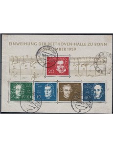 GERMANY BRD 1959 Beethoven Halle s/s us