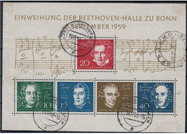 GERMANY BRD 1959 Beethoven Halle s/s us