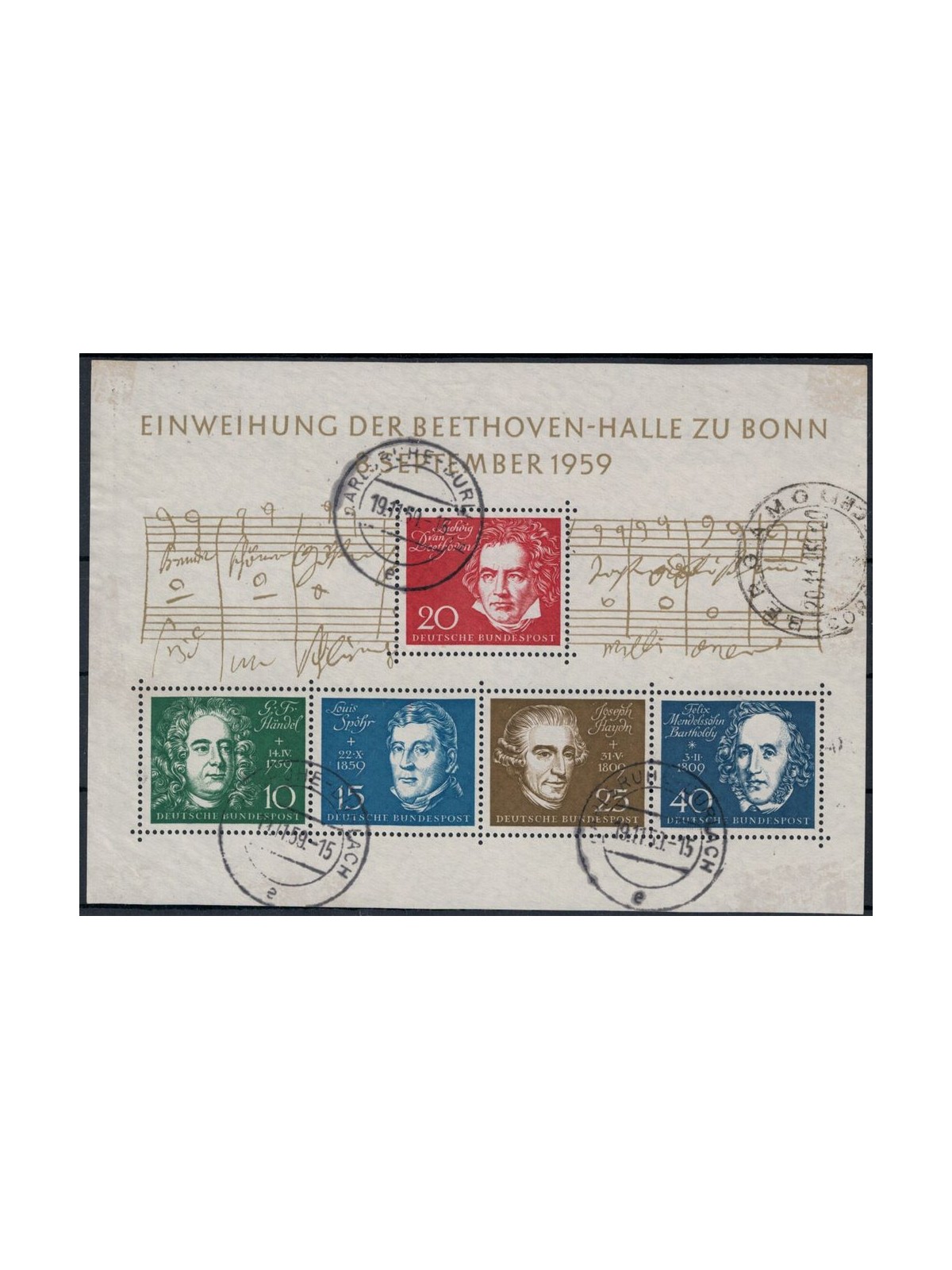 GERMANY BRD 1959 Beethoven Halle s/s us