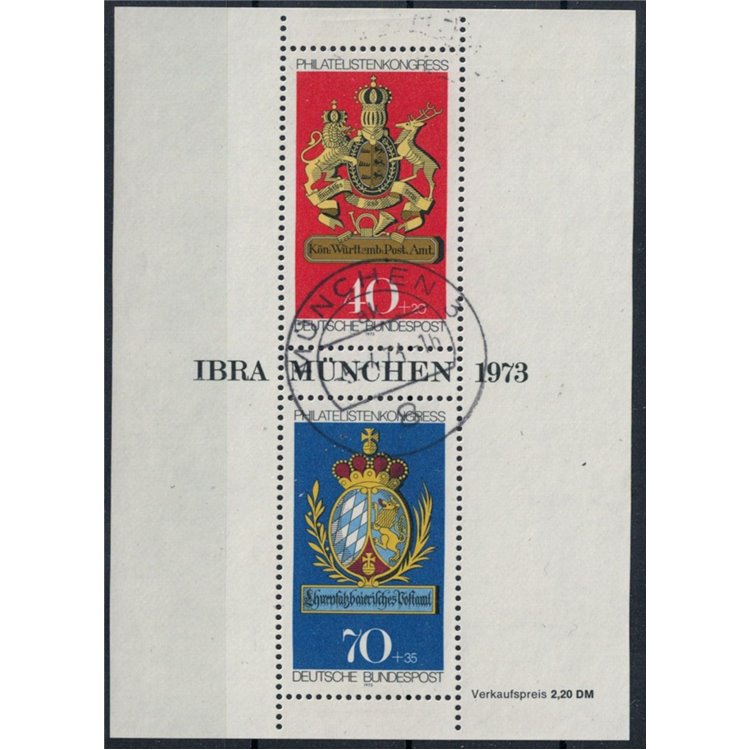 GERMANY BRD 1973 Ibra 73, philatelic exhibition s/s us