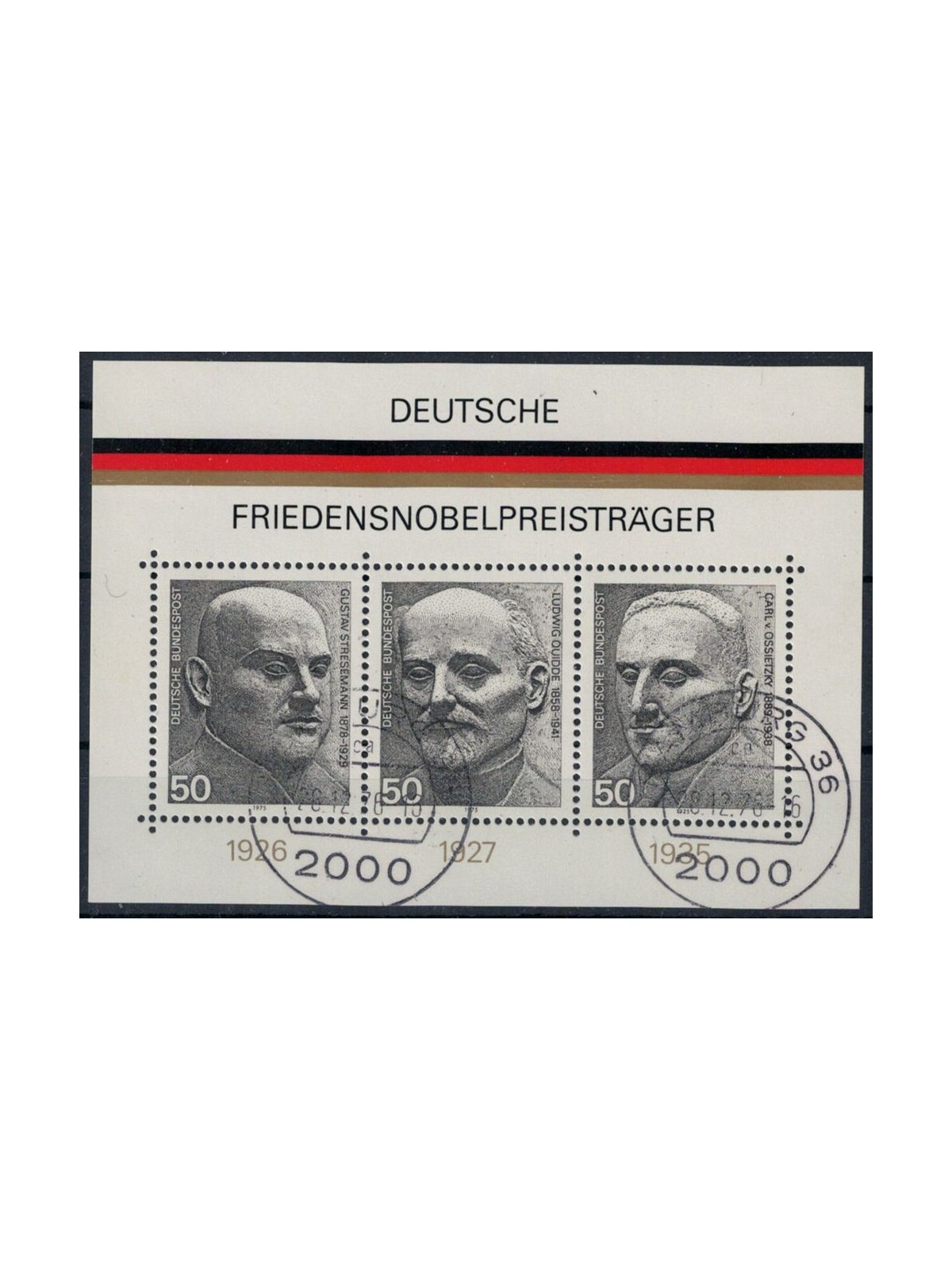 GERMANY BRD 1975 Nobel Peace Prize s/s us