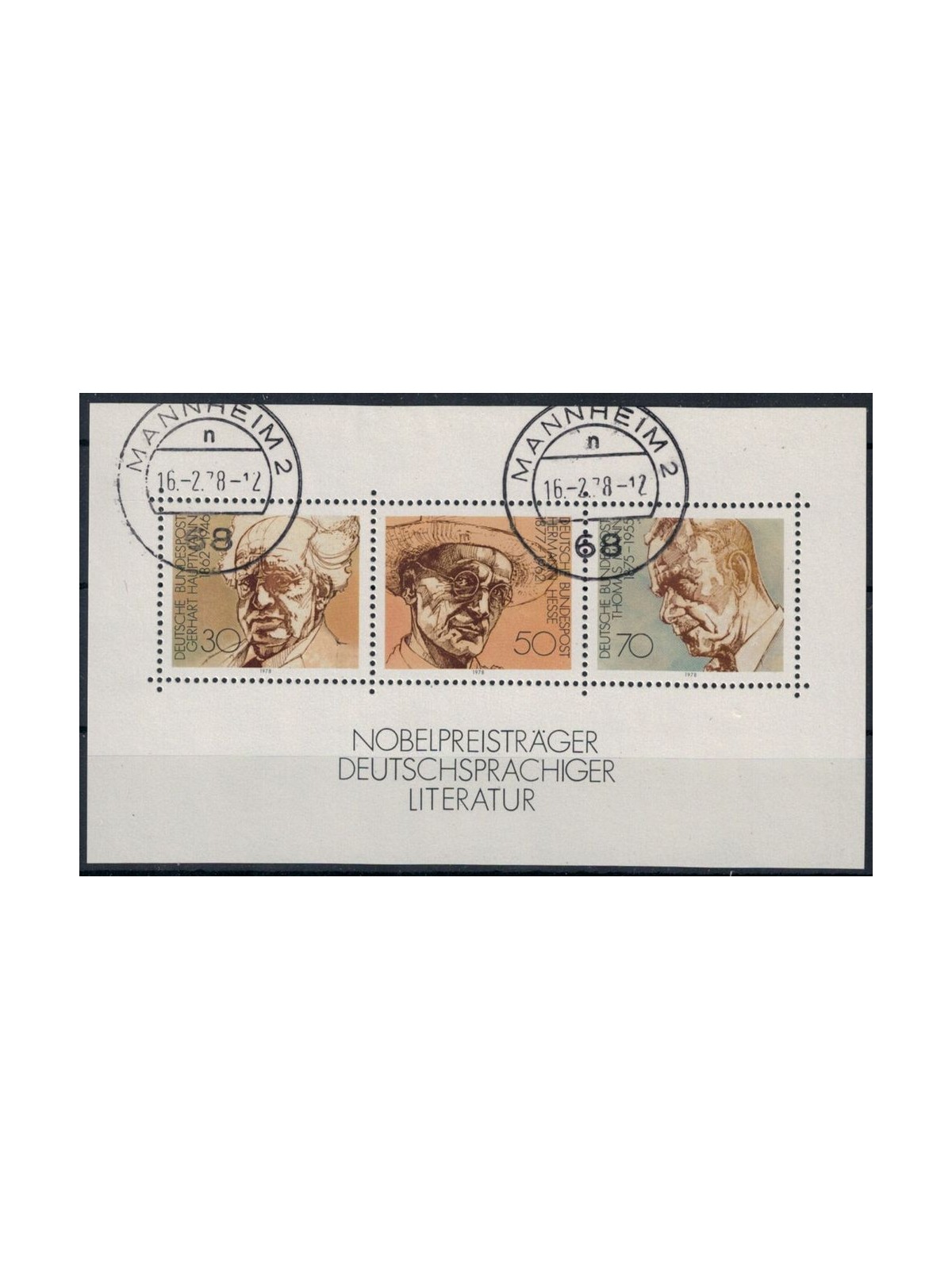 GERMANY BRD 1978 Nobel Prize in Literature s/s us