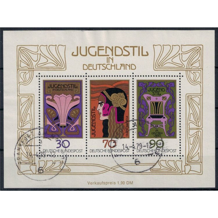 GERMANY BRD 1977 Art Nouveau in Germany s/s us