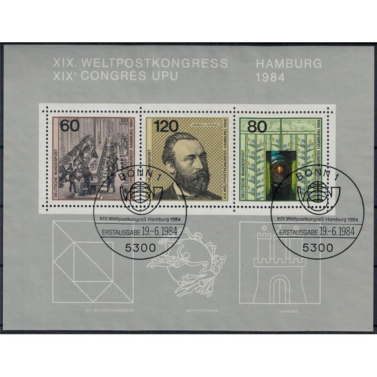 GERMANY BRD 1984 Upu Congress 1 s/s us