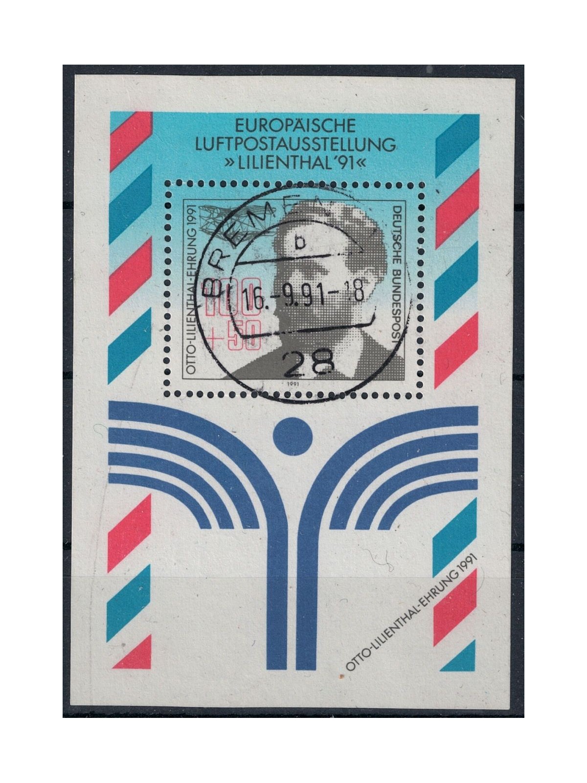 GERMANIA BRD 1991 Esposizione di aerofilatelia BF us