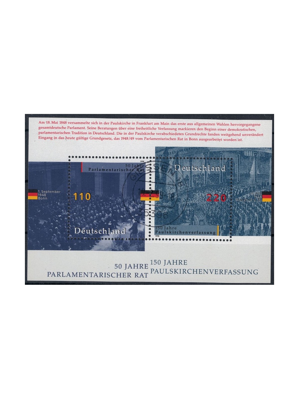 GERMANIA BRD 1998 Costituzione della Confederazione BF us