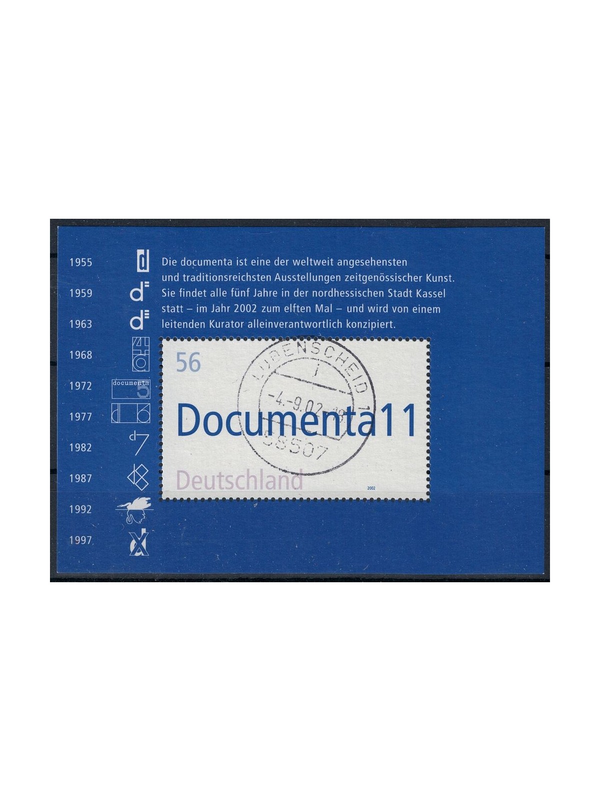 GERMANIA BRD 2002 Documenta 11 1 BF us