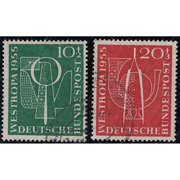 GERMANIA BRD 1955 Esposizione filatelica Westropa 2v us