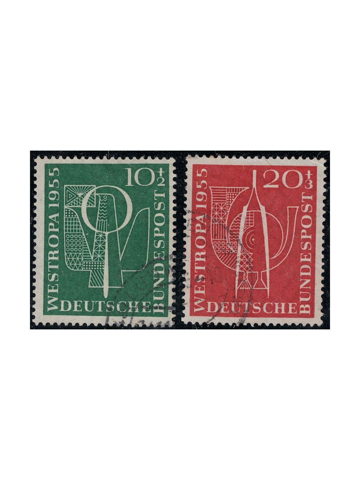 GERMANIA BRD 1955 Esposizione filatelica Westropa 2v us