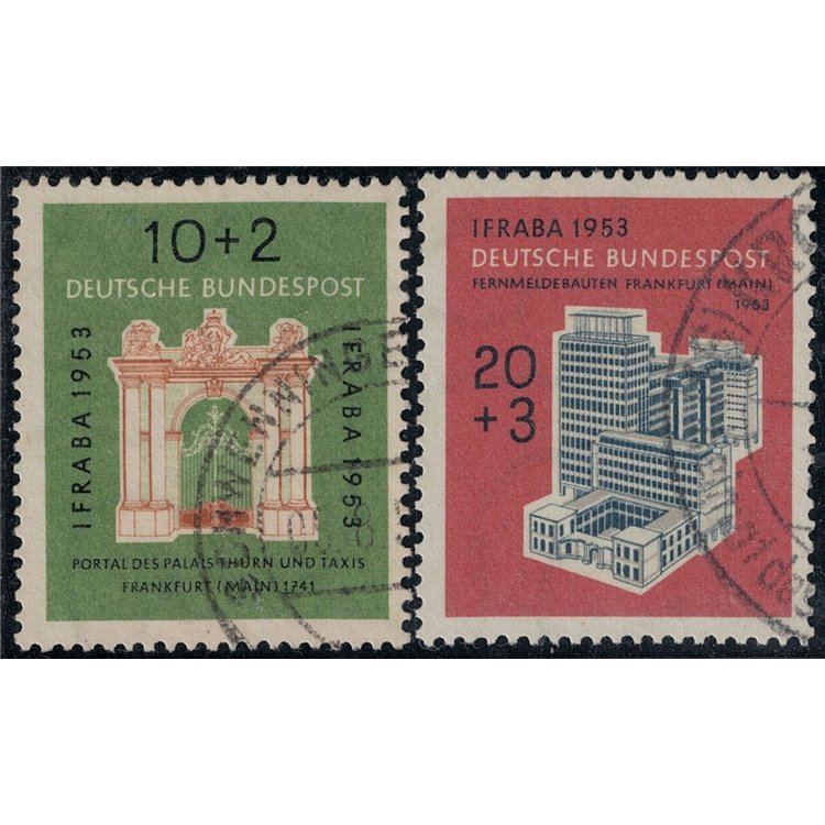 GERMANIA BRD 1953 Esposizione filatelica Ifraba 2v us