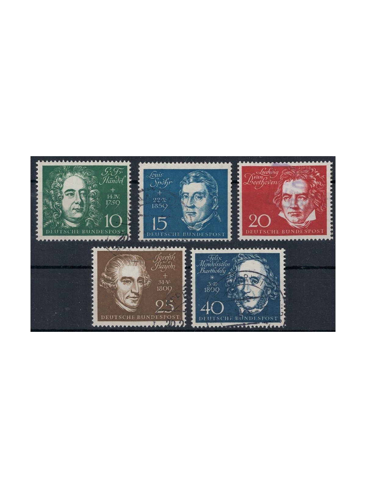 GERMANIA BRD 1959 Beethoven Halle 5v us