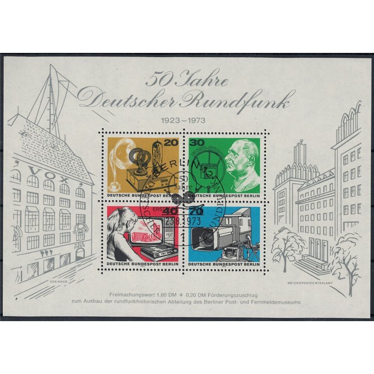 BERLINO 1973 Cinquantenario della radio tedesca 1 BF us