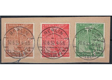 BERLIN 1952 Helsinki Olympics 3v used on fragment