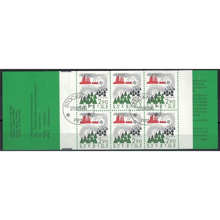 SWEDEN 1986 Europa booklet us apg