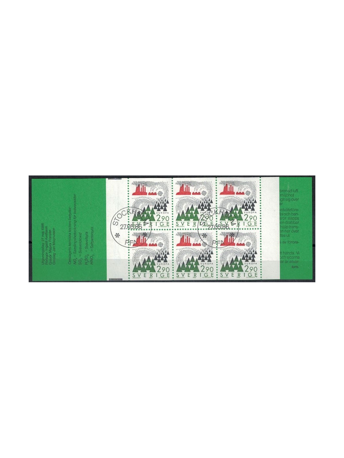SVEZIA 1986 Europa LB us apg