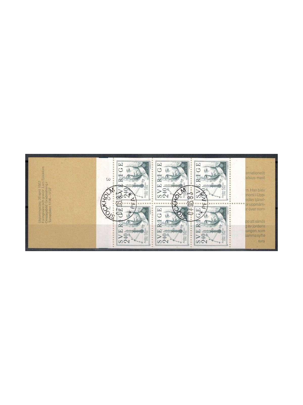 SWEDEN 1982 Europa booklet us apg