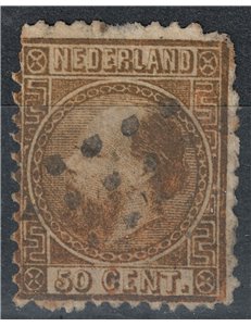 OLANDA 1867 Effigie di Re Guglielmo III 50c oro us