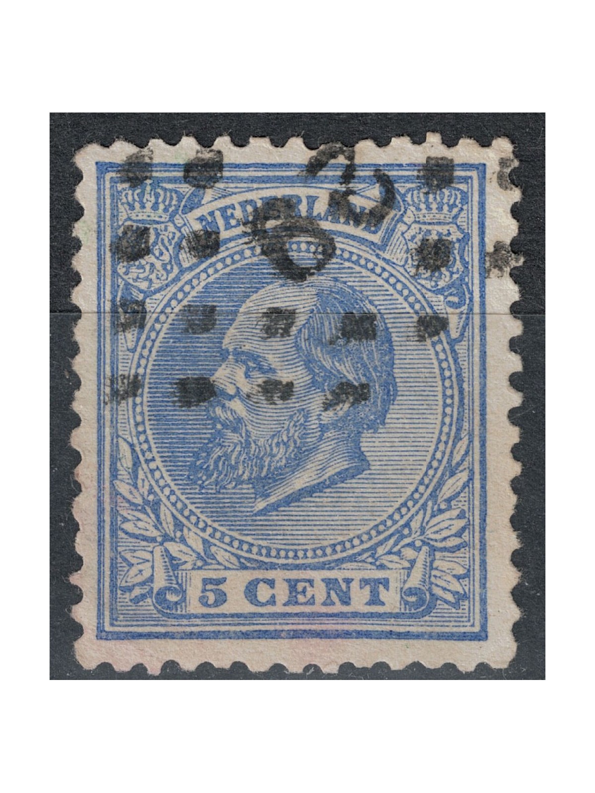 OLANDA 1872-88 Effigie di Re Guglielmo III 5c oltremare us