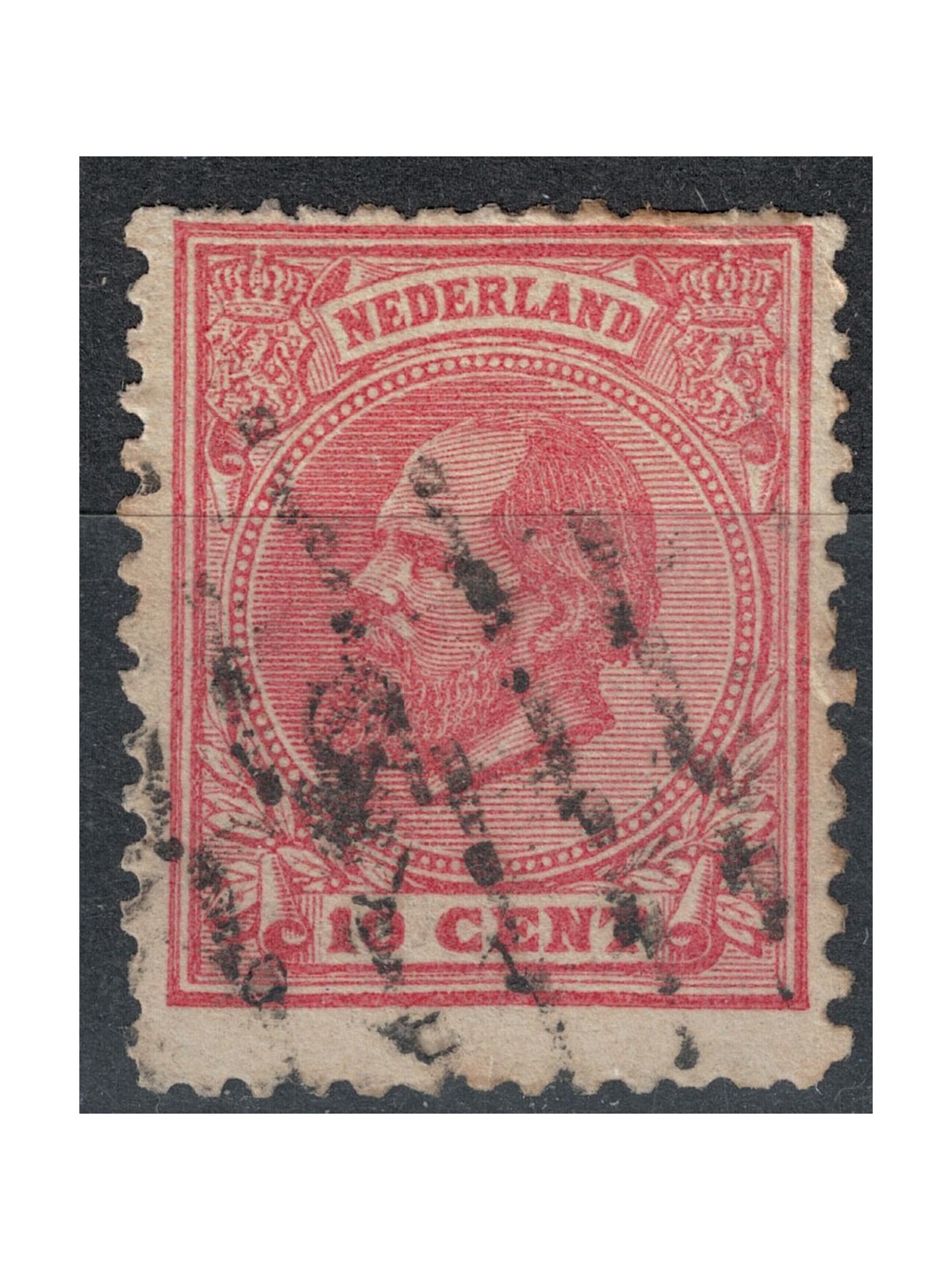 OLANDA 1872-88 Effigie di Re Guglielmo III 10c rosa us