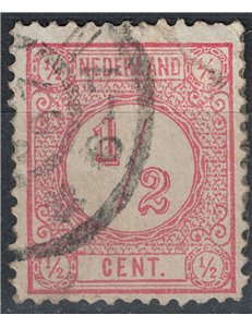 OLANDA 1876-94 Cifre in cerchio su fondo bianco ½ rosa us