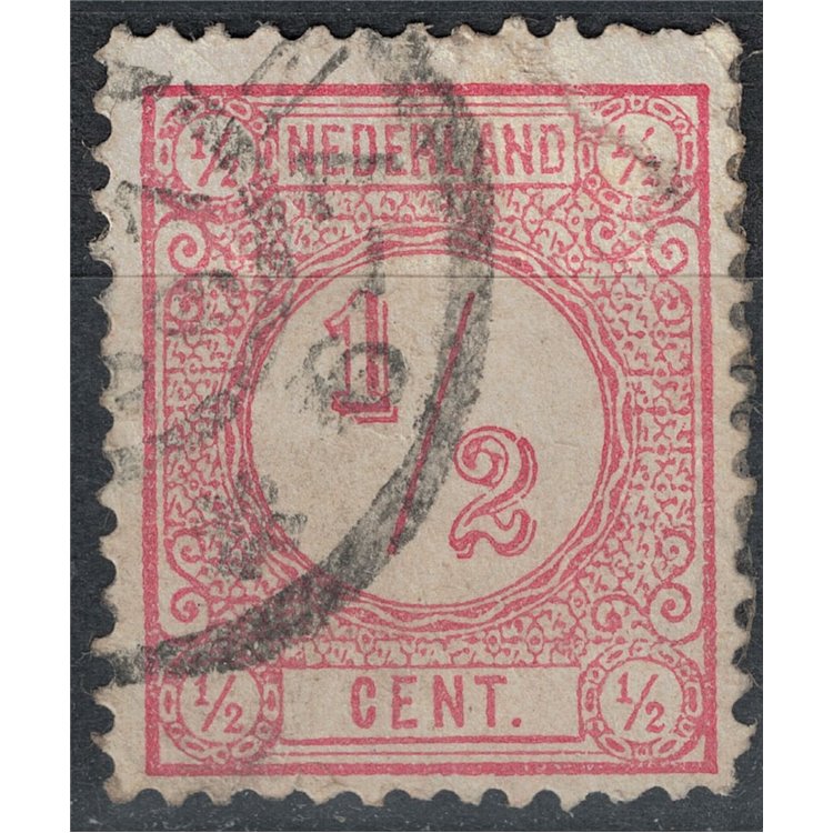 NETHERLANDS 1876-94 Numbers in circle on white background ½ pink us