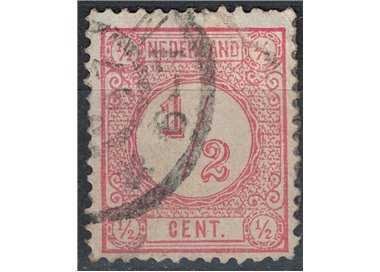 NETHERLANDS 1876-94 Numbers in circle on white background ½ pink us