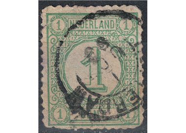 NETHERLANDS 1876-94 Numbers in circle on white background 1c green blue us