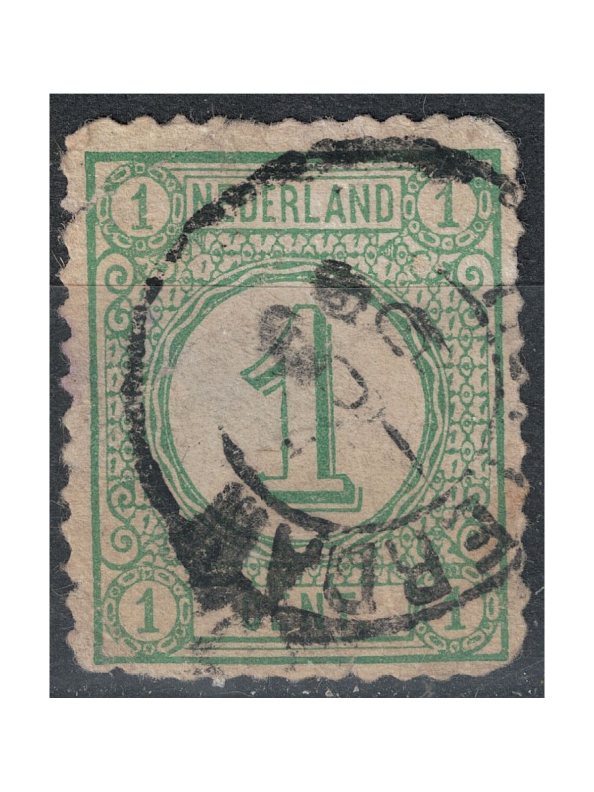 OLANDA 1876-94 Cifre in cerchio su fondo bianco 1c verde azzurro us
