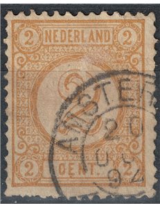 NETHERLANDS 1876-94 Figures in circle on white background 2c olive yellow us