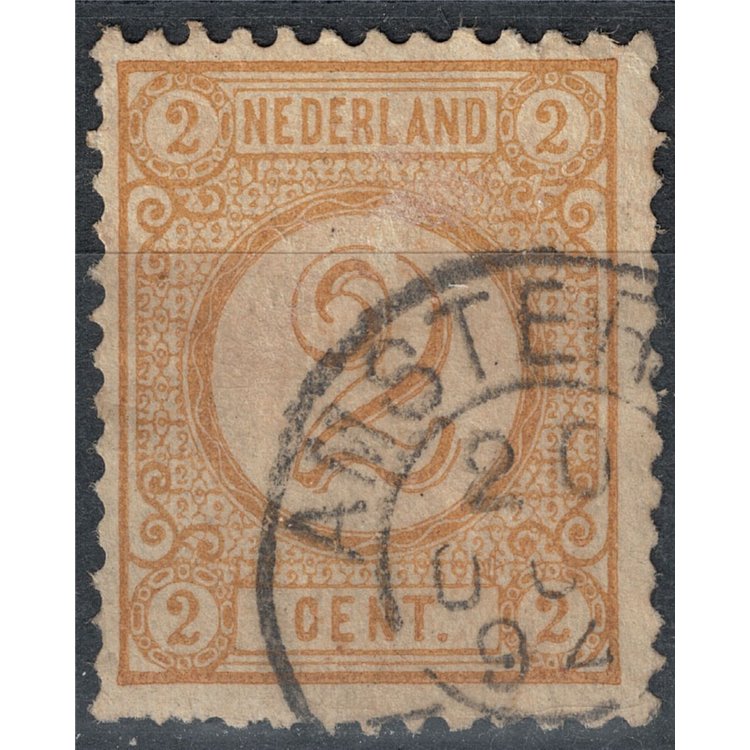 OLANDA 1876-94 Cifre in cerchio su fondo bianco 2c giallo oliva us