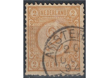 OLANDA 1876-94 Cifre in cerchio su fondo bianco 2c giallo oliva us
