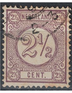 NETHERLANDS 1876-94 Numbers in circle on white background 2½ violet us