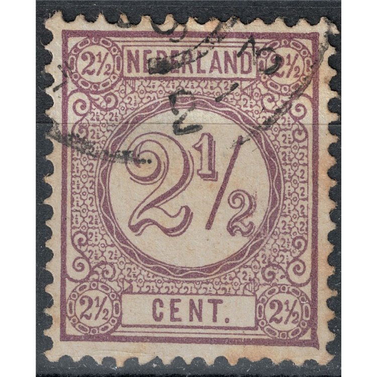 NETHERLANDS 1876-94 Numbers in circle on white background 2½ violet us