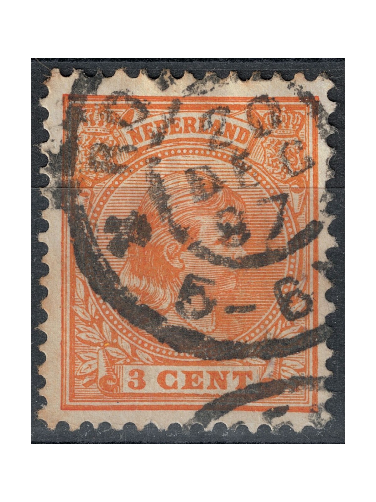 OLANDA 1891-97 Effigie della Regina Guglielmina 3c arancio us